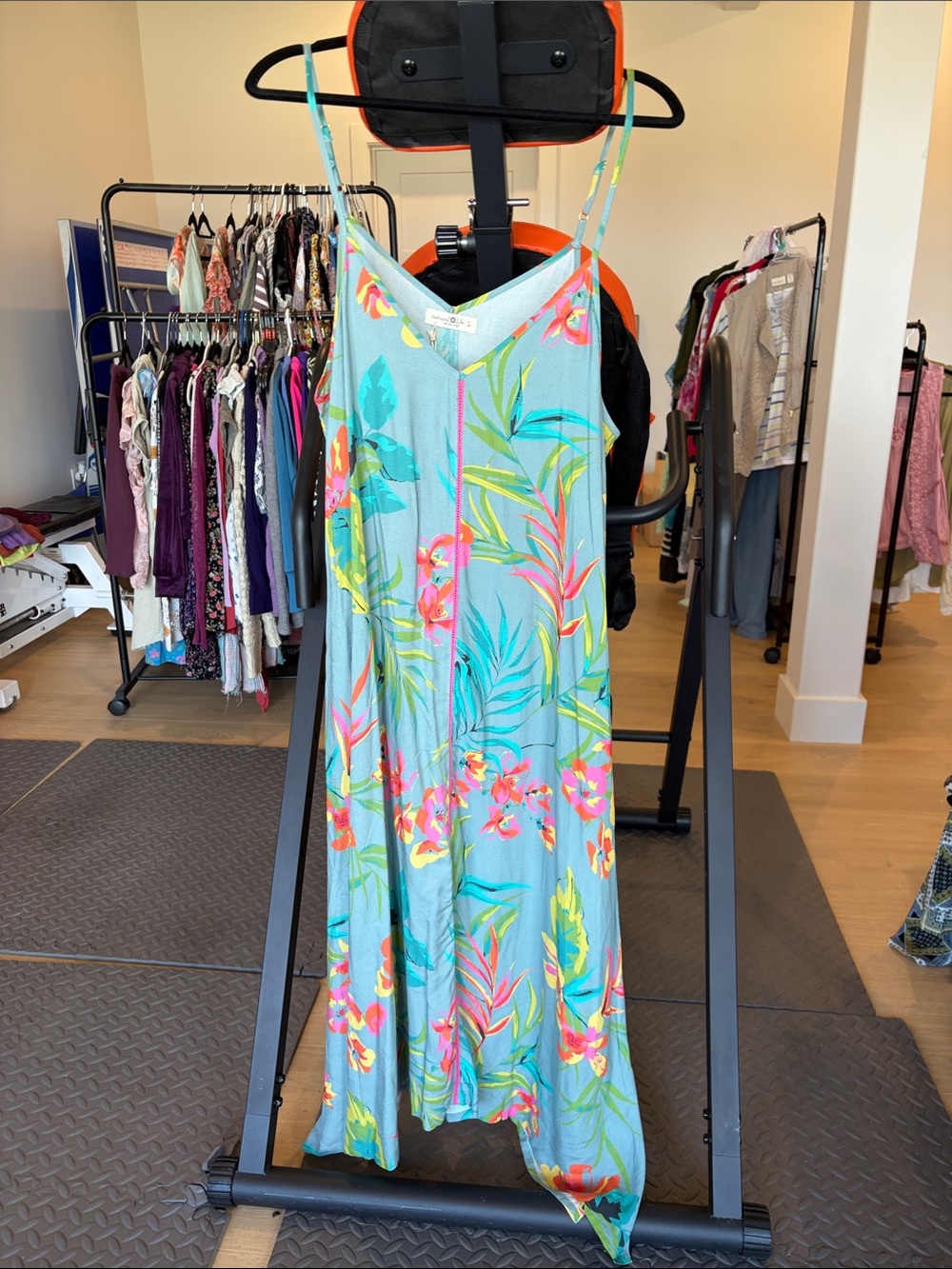 NATURAL LIFE Aqua Floral Tropical Maxi Dress